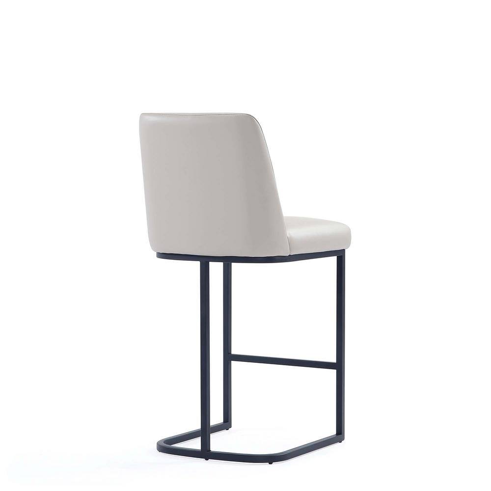 Light Gray Leatherette Upholstered Metal Counter Stool