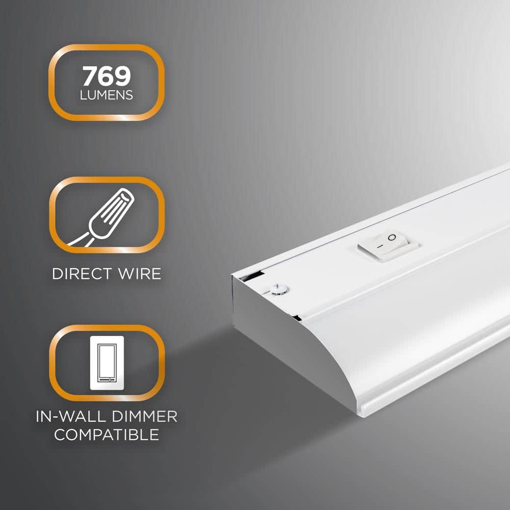 18-Inch White Metal LED Under Cabinet Light Fixture