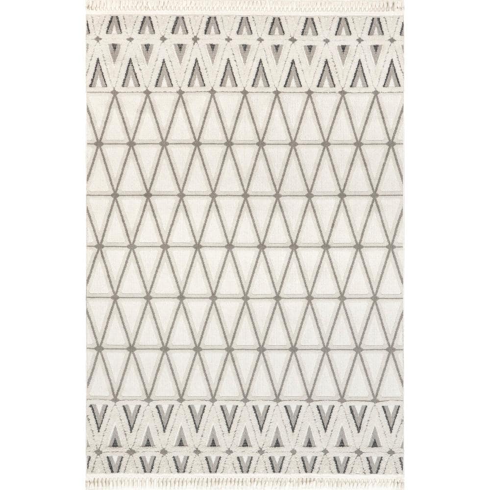 Chia Modern Moroccan Tasseled Area Rug Beige 5 ft. 3 in. x 7 ft. 7 in. Area Rug price history on PriceWatchPro