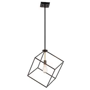Cartone 1-Light Olde Bronze Contemporary Cage Kitchen Pendant Hanging Light