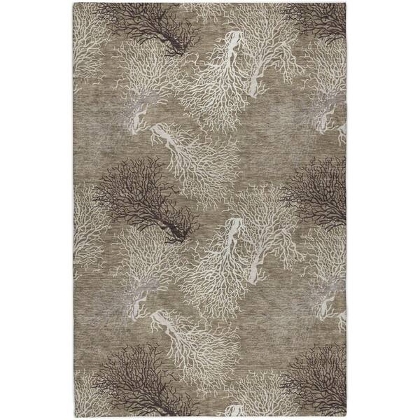 Dream Shag Premium Machine Washable Abstract ADS182 Latte 10 ft. x 14 ft. Area Rug