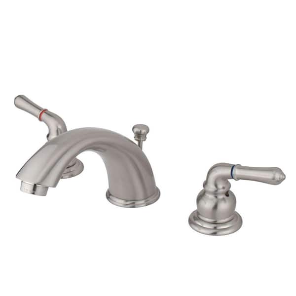 Kingston Brass 8 in. Widespread 2-Handle Mid-Arc Bathroom Faucet in Brushed Nickel