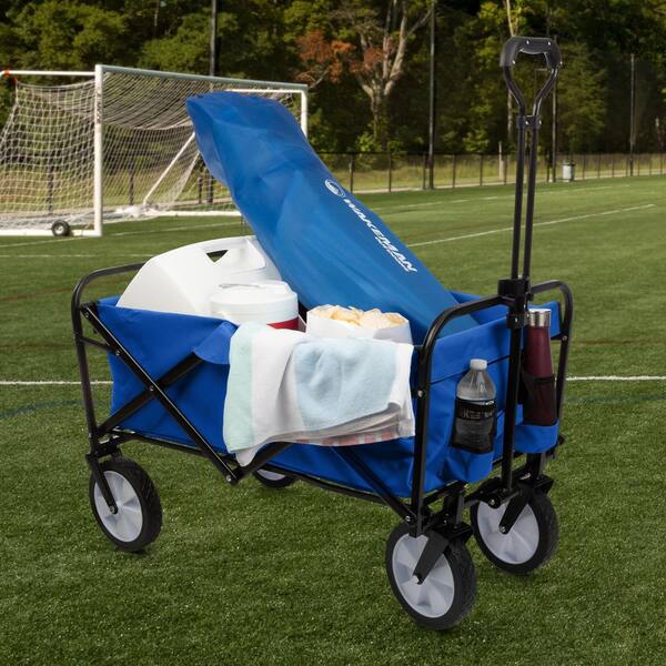 Wakeman Outdoors Blue All-Terrain Folding Camping/Beach Wagon with