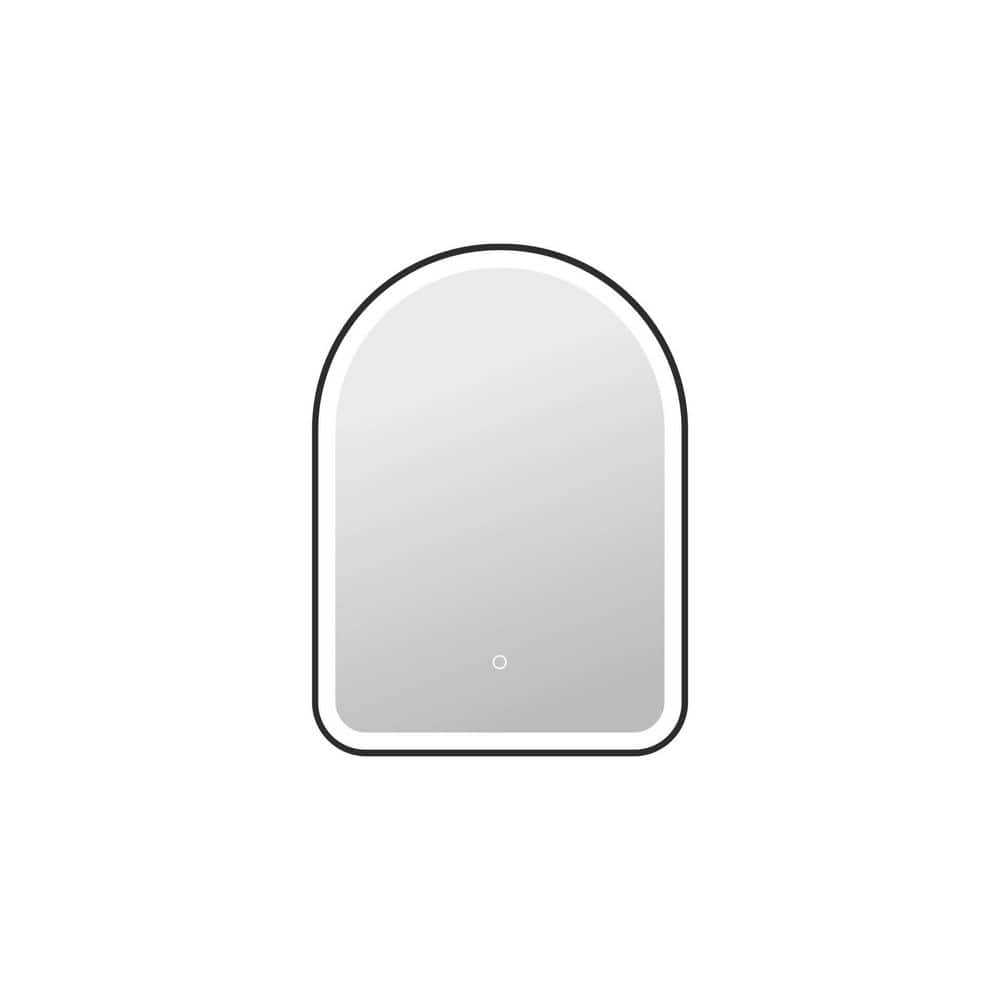22 in. W x 30 in. H Arch Framed LED Wall Mirror in Black price history on PriceWatchPro