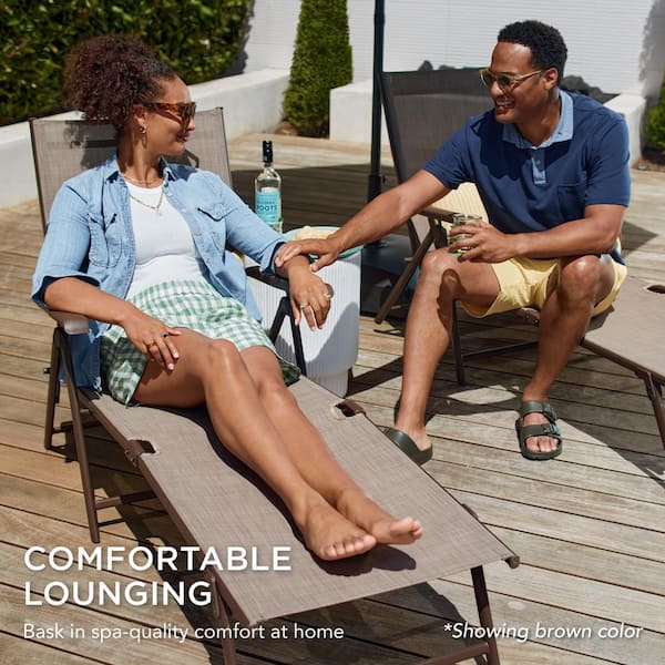 Best Choice Products Outdoor Patio Chaise Recliner Lounge Chairs Gray 2 count