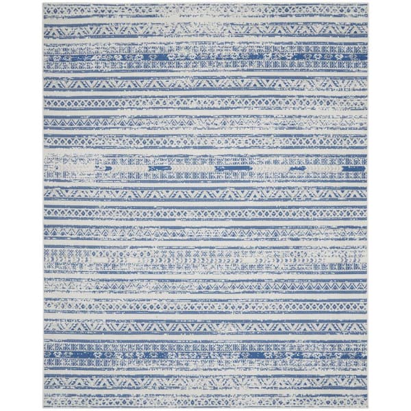 Nourison Whimsicle Ivory Blue 9 ft. x 12 ft. Abstract Contemporary Area Rug