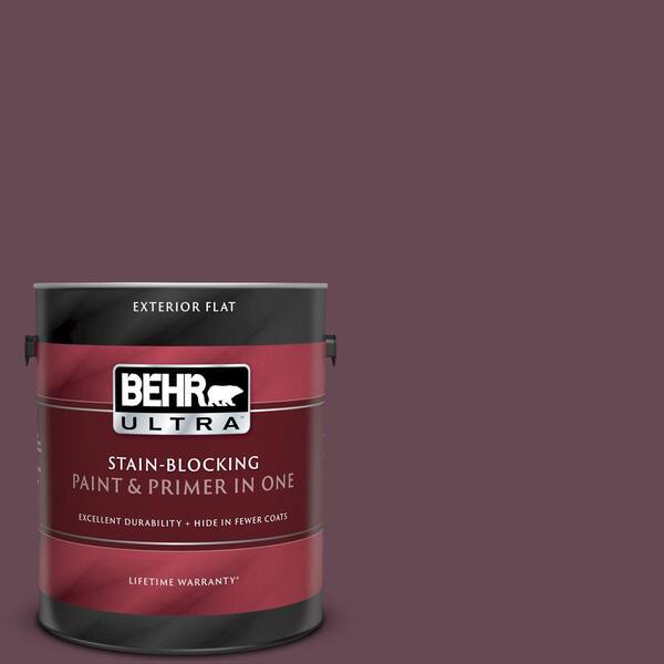 BEHR ULTRA 1 gal. #UL100-2 Ripe Fig Flat Exterior Paint and Primer in One