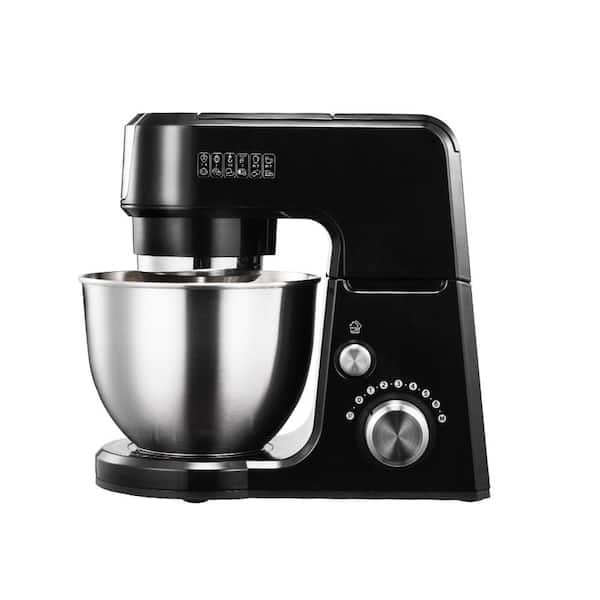 Geek Chef GM25 2.6 Qt. 7-Speed Tilt-Head Black Stand Mixer with Whisk, Beater and Dough Hook Attachments
