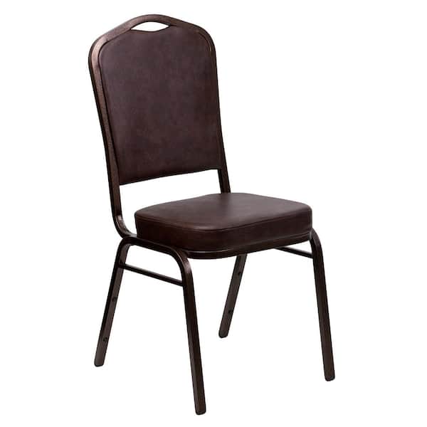 Carnegy Avenue Vinyl Stackable Chair in Brown