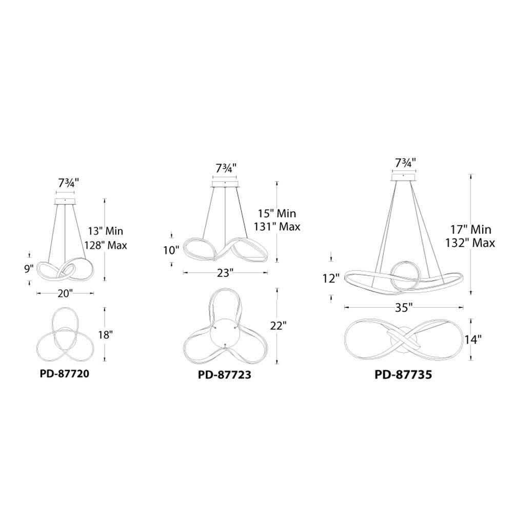 Vornado Chrome LED Pendant with Continuous Loops Design