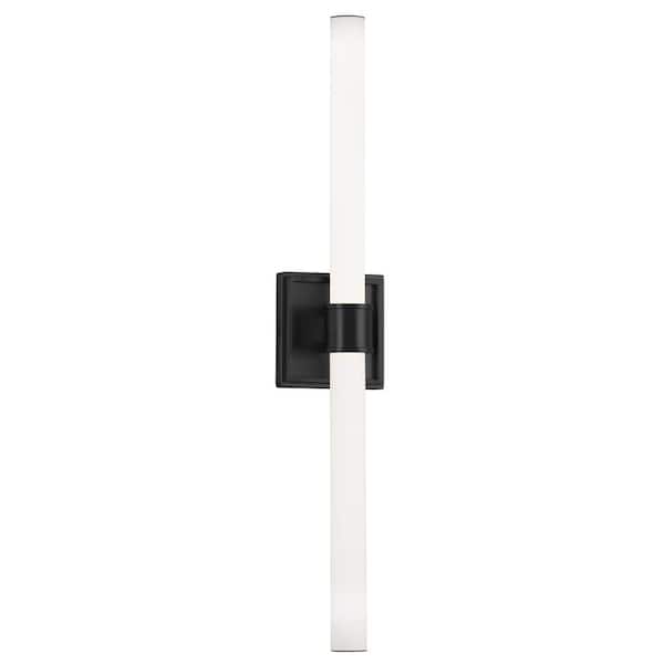KUZCO Rona 24-in 1 Light 31-Watt Black Integrated LED Vanity Light