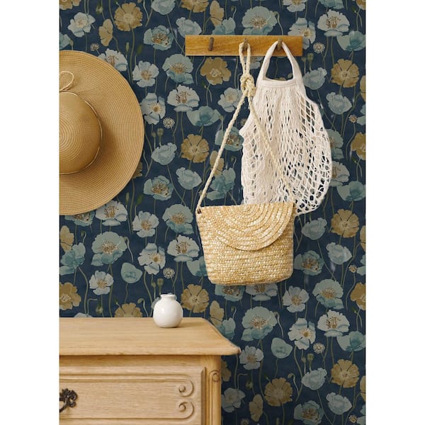 Adelia Indigo Blue Peel and Stick Wallpaper