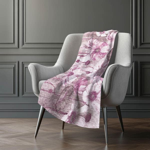 Premium Machine Washable ASB712 Plum 50 in. x 70 in. Sherpa Throw Blanket