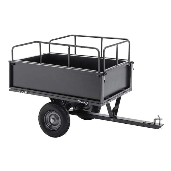 600LBS Steel Dump Cart, 17 Cu.Ft., Tow-Behind for ATV/Lawn Tractor/Garden, 16" Tires