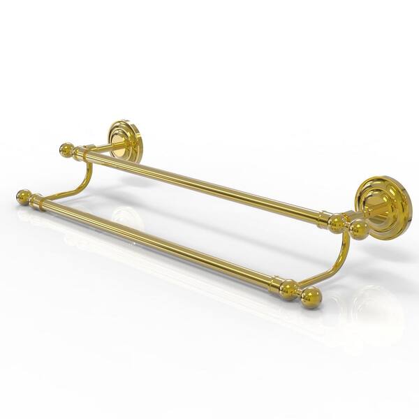 Allied Brass Que New Collection 30 in. Wall Mounted Double Towel Bar in Polished Brass