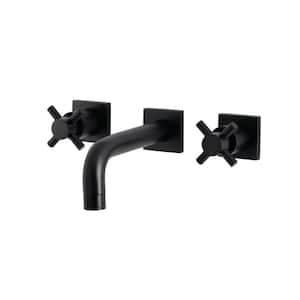 Concord 2-Handle Wall Mount Bathroom Faucet in Matte Black