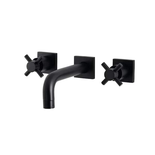 Kingston Brass Concord 2-Handle Wall Mount Bathroom Faucet in Matte Black