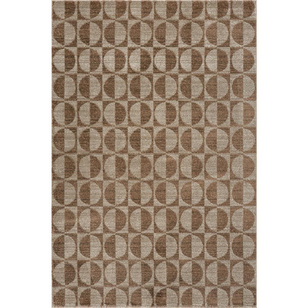 Rosabel Mid Century Geometric Area Brown 4 ft. x 6 ft. Indoor Area Rug price history on PriceWatchPro