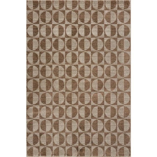 Rosabel Mid Century Geometric Area Brown 8 ft. x 10 ft. Indoor Area Rug