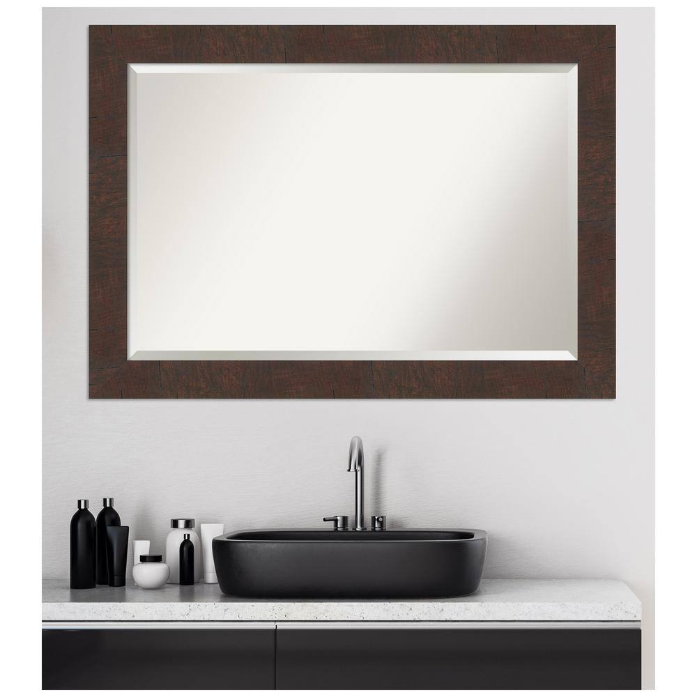 Wildwood Brown Distressed Walnut Rectangular Wall Mirror