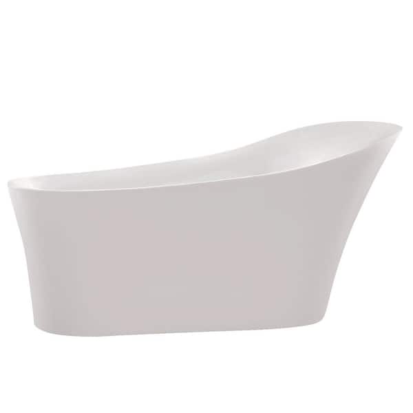 ANZZI Maple 67 in. L x 31 in. W Acrylic Flatbottom Soaking Bathtub in White
