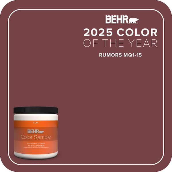 BEHR PREMIUM PLUS 8 oz. #MQ1-15 Rumors Flat Interior/Exterior Paint & Primer Color Sample