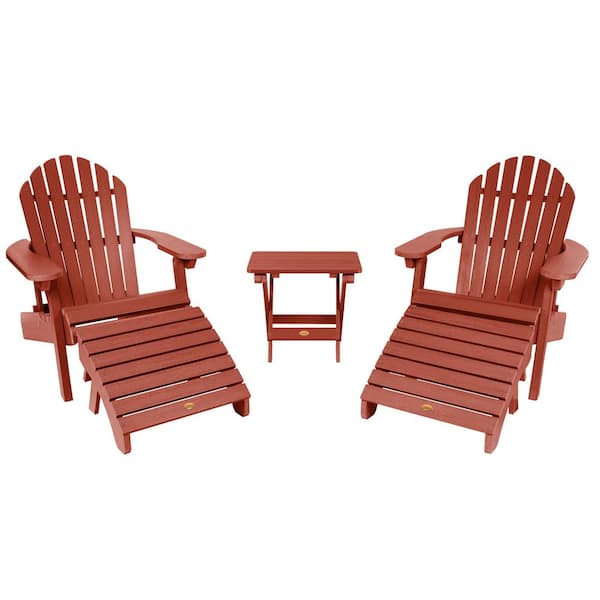 Highwood Hamilton Rustic Red 5-Piece Recycled Plastic Outdoor Conversation Set