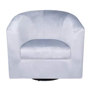 Gray 360° Swivel Barrel Chairs Arm Chair