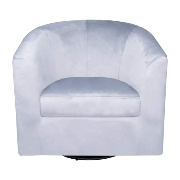 HOMESTOCK Gray 360° Swivel Barrel Chairs Arm Chair