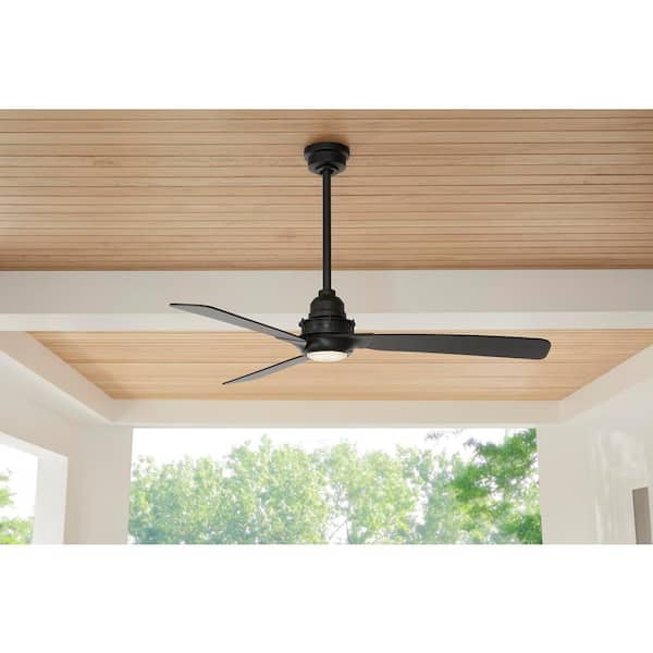 Ester 54 in. White Color Changing Integrated LED Indoor/Outdoor Black Ceiling Fan with Light Kit and Remote Control