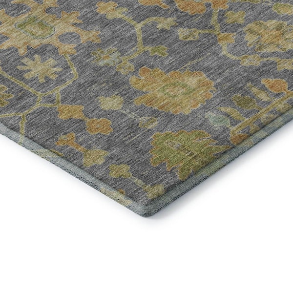 Mayfield Premium Machine Washable Abstract AMF1930 Gray 8 ft. x 10 ft. Area Rug