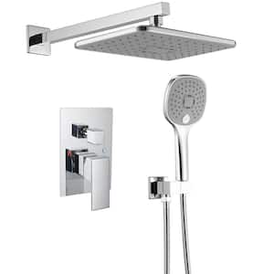 Brass Single Handle 3-Spray Rain Shower Faucet 2.5 GPM Shower System with Adjustable Heads in. Chrome (Valve Included)