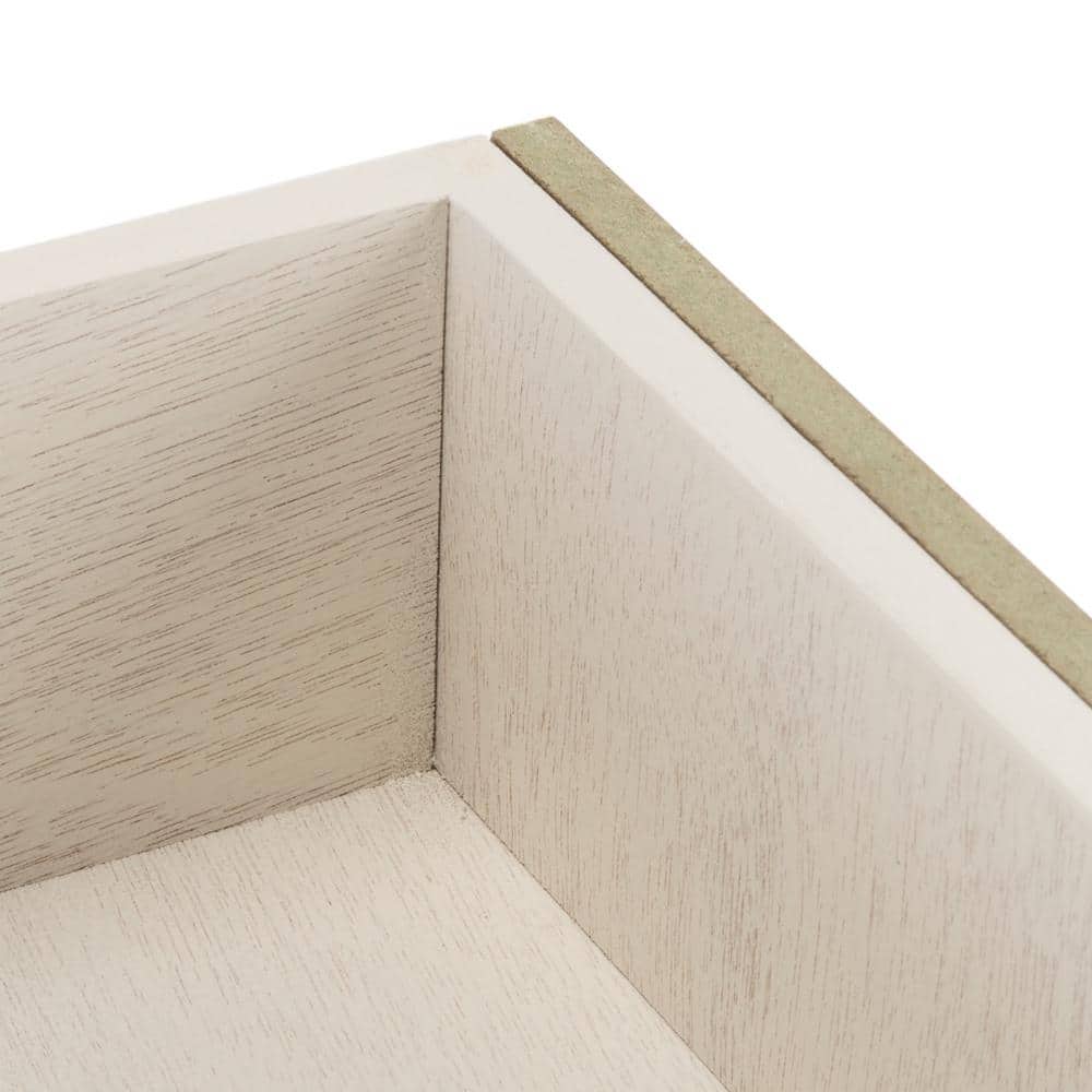 White Wood and Metal Console Table with Storage