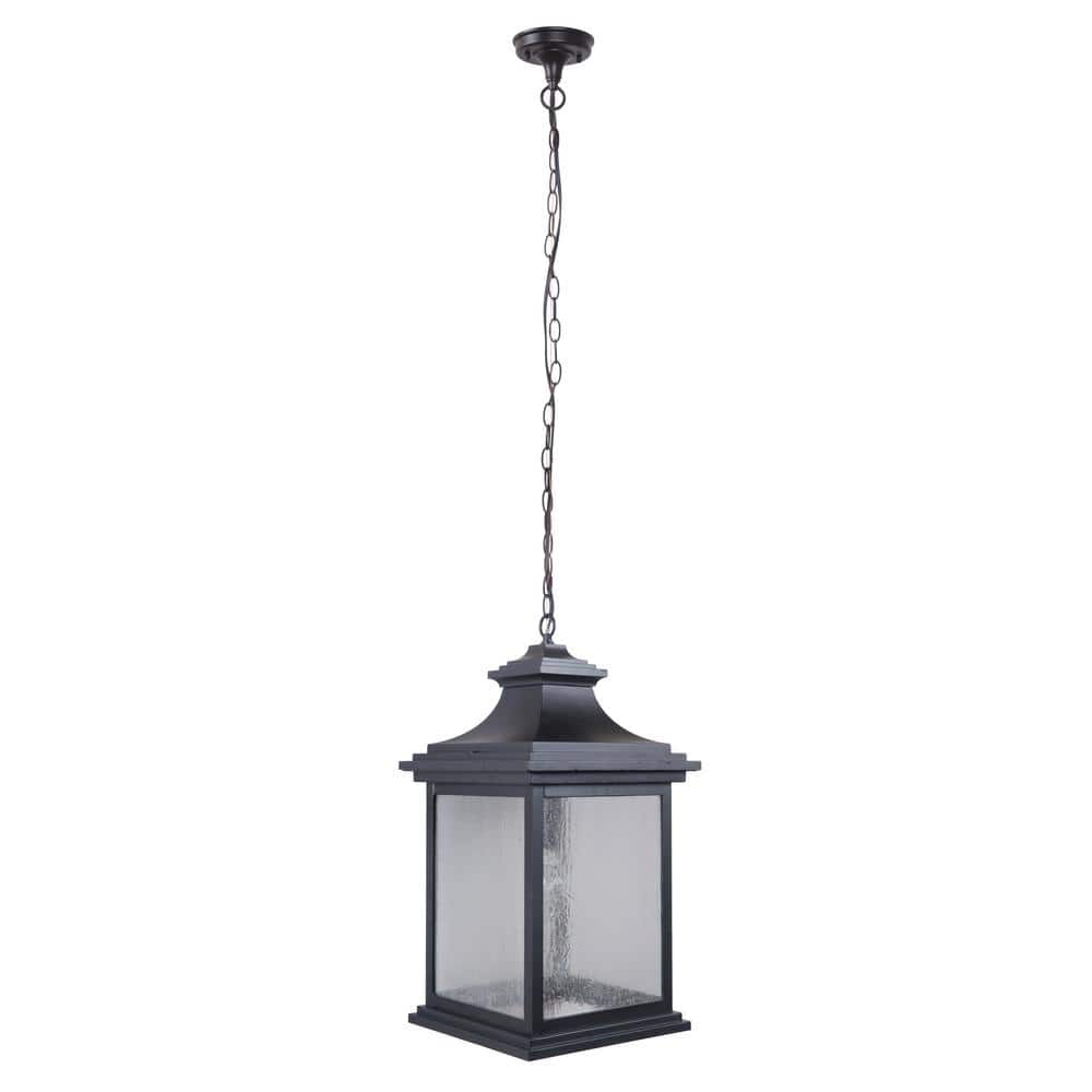 Craftmade Gentry Midnight Traditional Seeded Glass Square Pendant Light