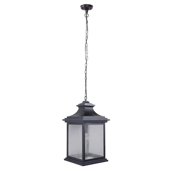 Craftmade Gentry Midnight Traditional Seeded Glass Square Pendant Light