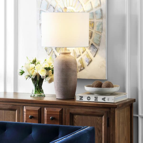 Kensen 27.5 in. Sandy Pearl Table Lamp