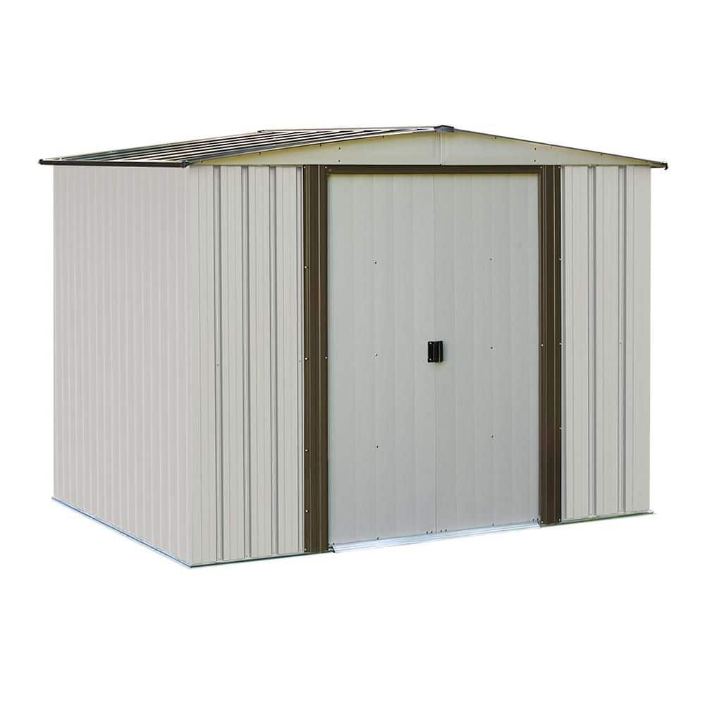 Newport 8 ft. W x 6 ft. D Coffee Galvanized Metal Shed with Sliding Lockable Doors (43 sq. ft. ) price history on PriceWatchPro