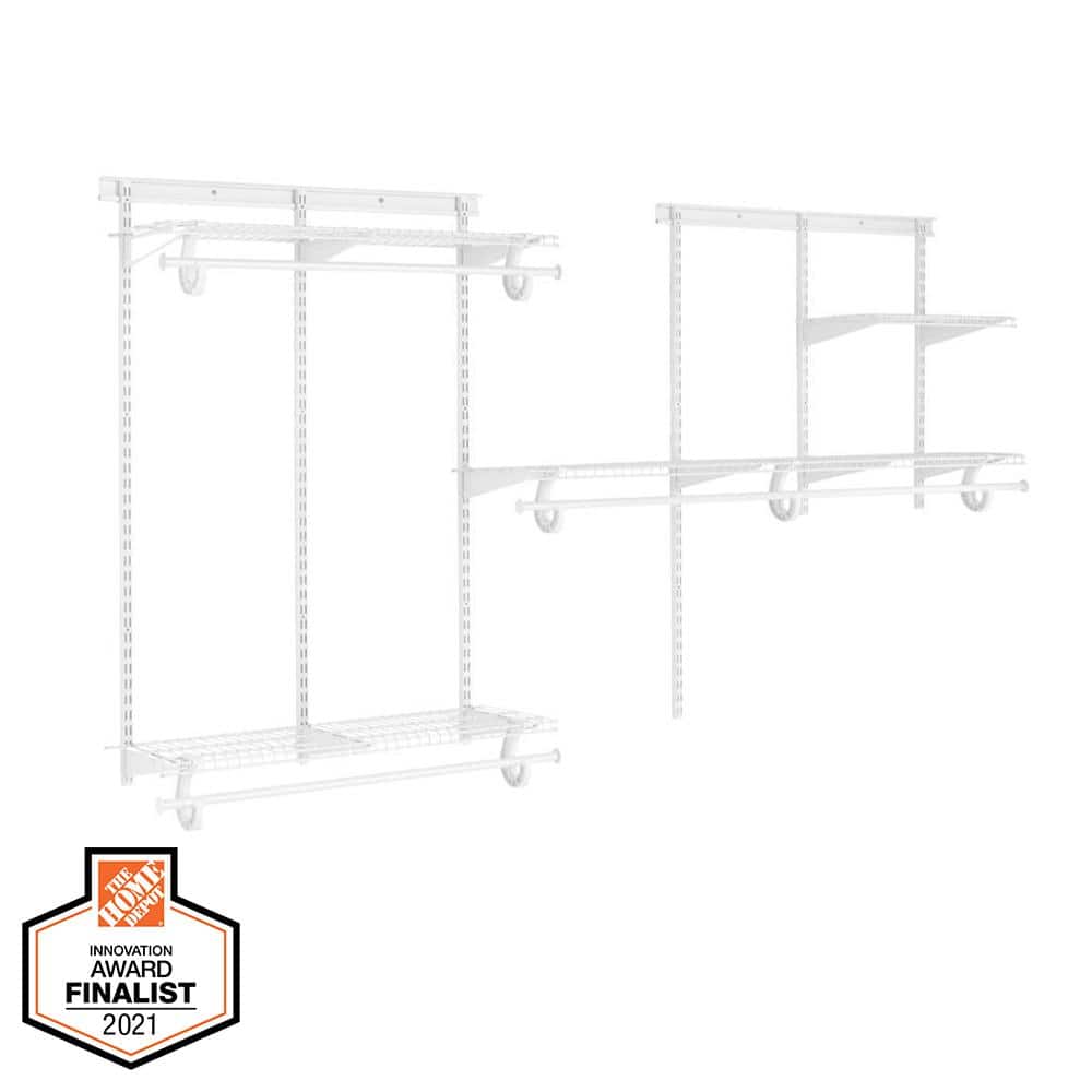 Easy Track 2-ft to 2.55-ft W x 7-ft H White Solid Shelving Wood Closet  System in the Wood Closet Kits department at