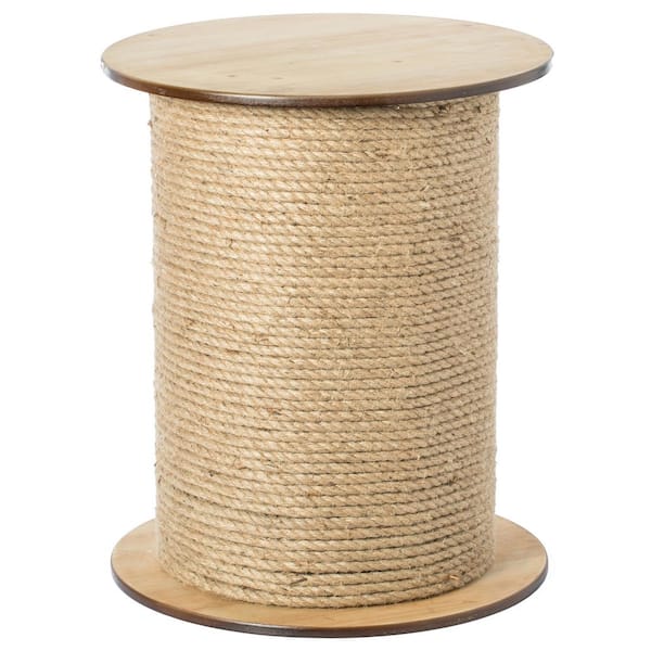Vintiquewise Natrual Decorative Round Spool Shaped Wooden Accent ...