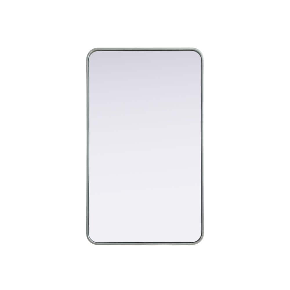 Timeless Home Silver 24 in. W x 40 in. H Contour Wall Mirror