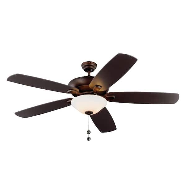 Colony Super Max Plus 60 in. Roman Bronze Ceiling Fan with Bronze and American Walnut Reversible Blades and LED Light