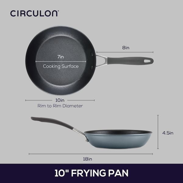 Circulon Radiance Deep Hard Anodized Nonstick Frying Pan /Skillet with Lid  - 12 Inch, Gray