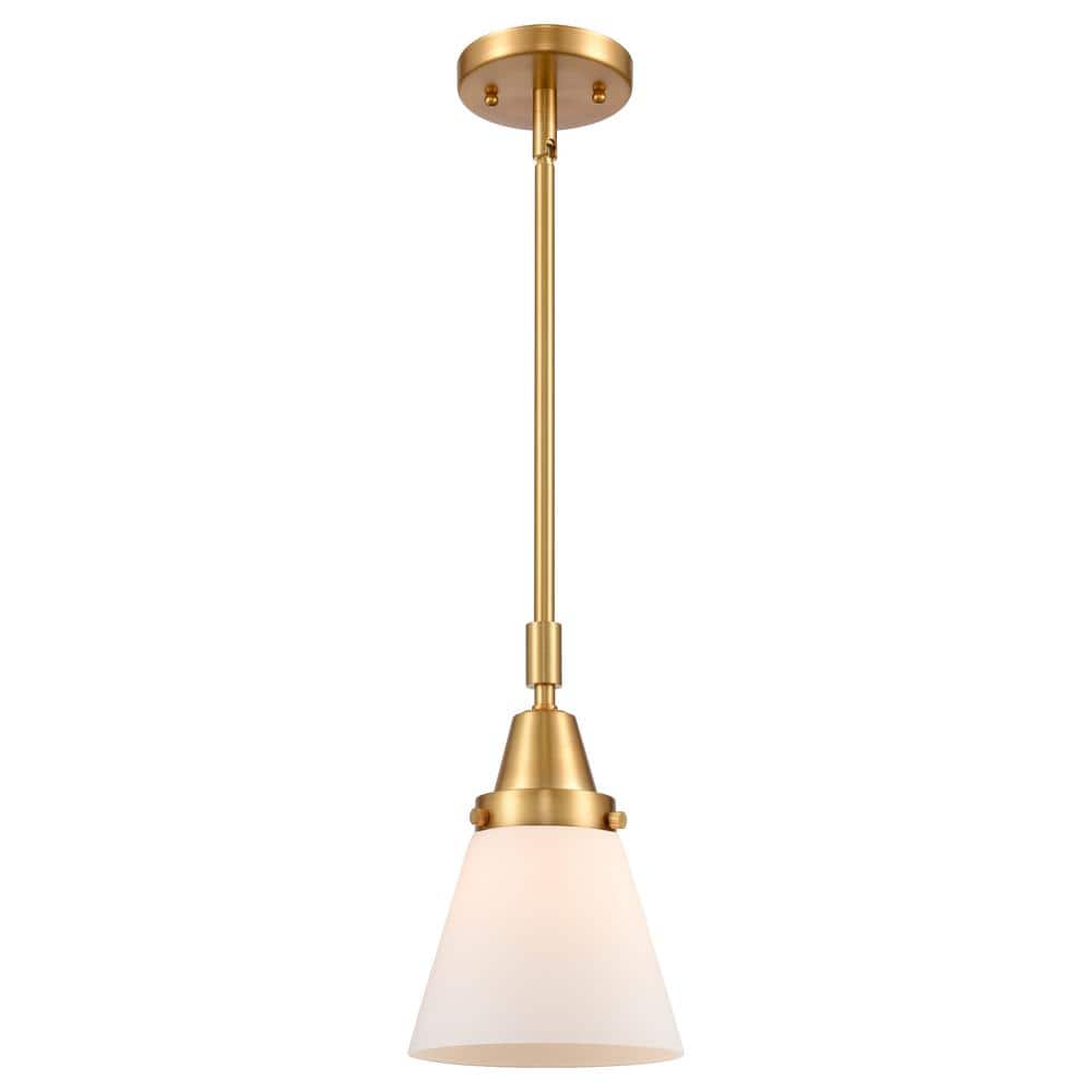 Satin Gold Mini Pendant with Glass Shade