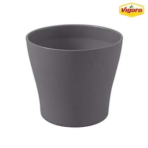 6.5 in. Hayward Small Foggy Gray Plastic Planter (6.5 in. D x 5.7 in. H)