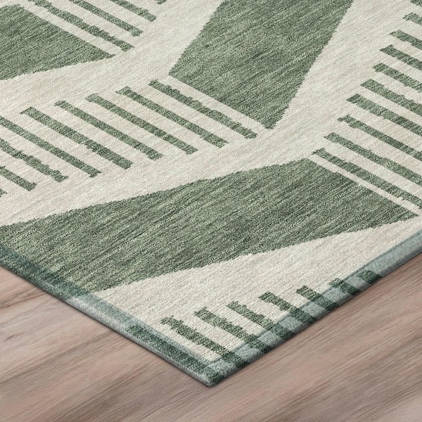 Chantille Machine Washable Indoor/Outdoor Abstract ACN2910 Basil 2 ft. x 7 ft. Runner Rug