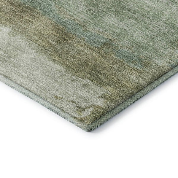Mayfield Premium Machine Washable Abstract AMF2156 Green 10 ft. x 14 ft. Area Rug