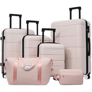 LIVACA 6-Piece Lightweight ABS Plastic Hardshell Luggage Set with