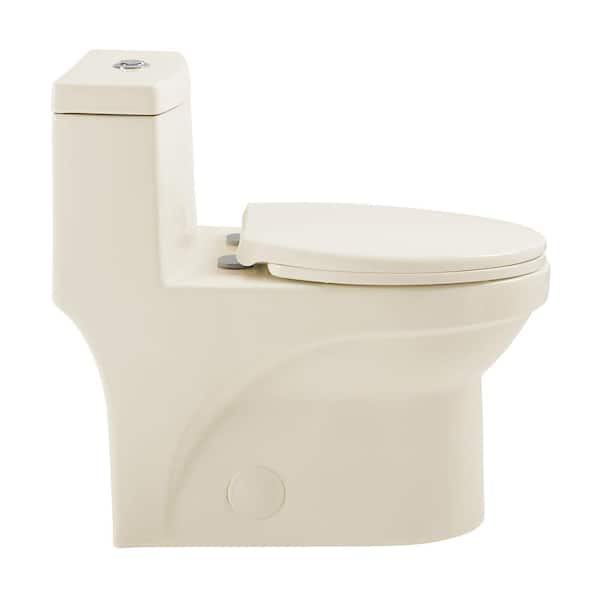 Swiss Madison Virage 1-piece 1.1/1.6 GPF Dual Flush Elongated Toilet in Bisque, Seat Included