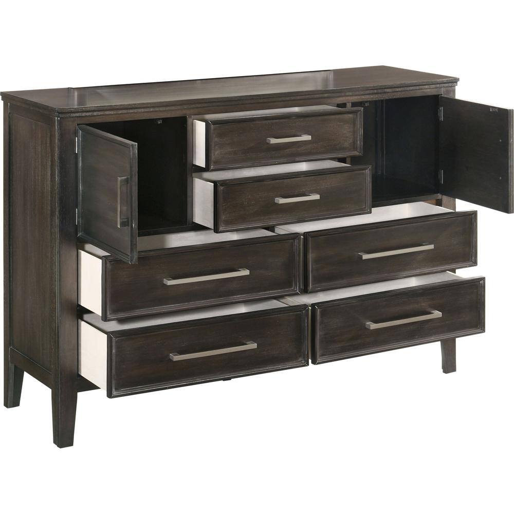 Nutmeg Transitional 6-Drawer Horizontal Dresser with Dovetail Drawer