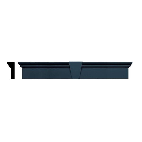 Builders Edge 3-3/4 in. x 9 in. x 65-5/8 in. Composite Flat Panel Window Header with Keystone in 036 Classic Blue